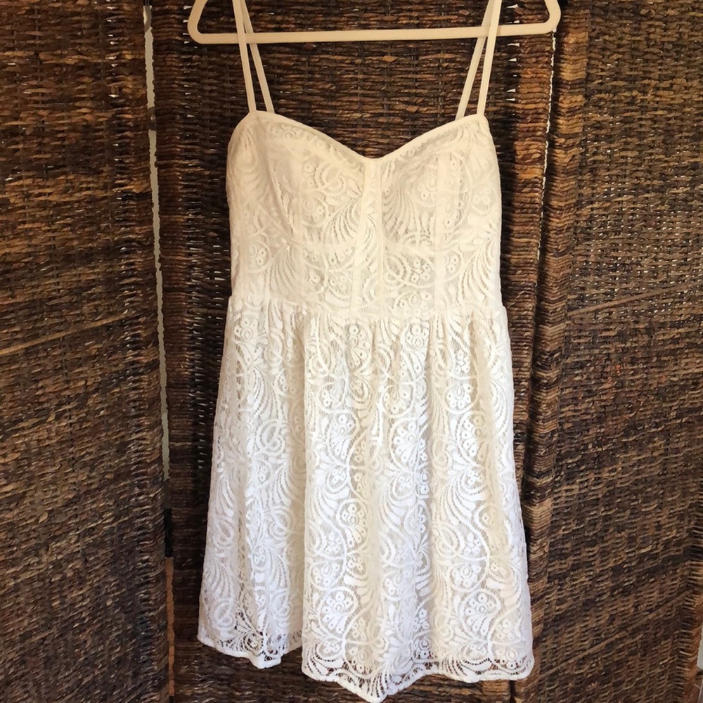 Lulu’s White Lace Skater Dress